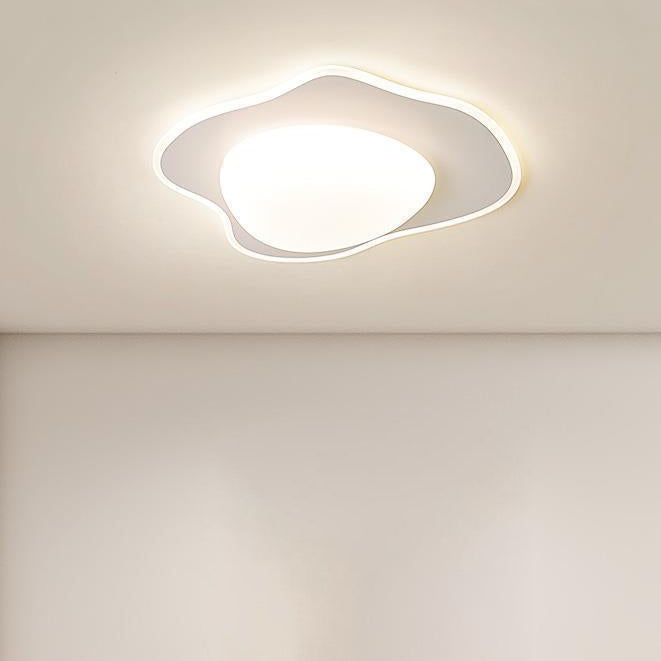 LED White Shaded Ceiling Light Contemporary Flush Mount Lighting for Foyer