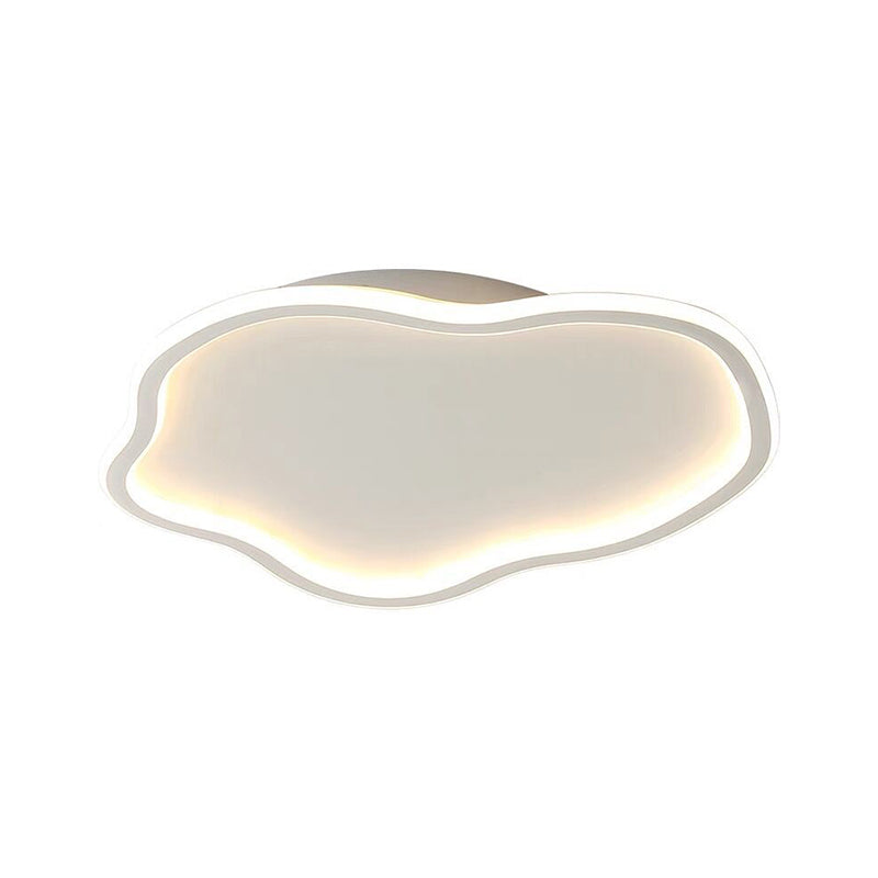 White Shaded Ceiling Light LED Acrylic Modern Flush Mount Lighting for Foyer