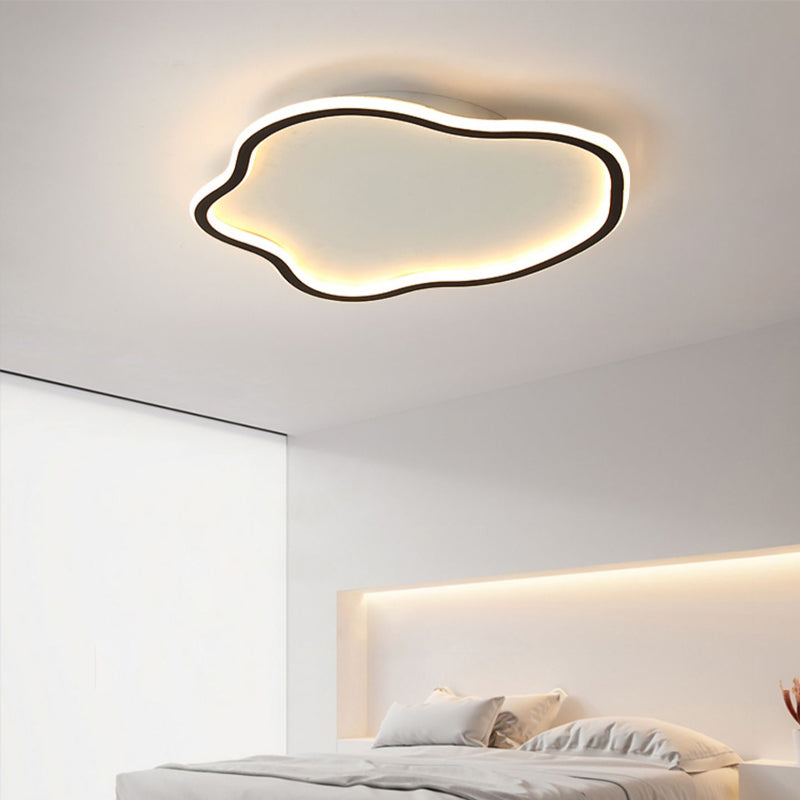 White Shaded Ceiling Light LED Acrylic Modern Flush Mount Lighting for Foyer