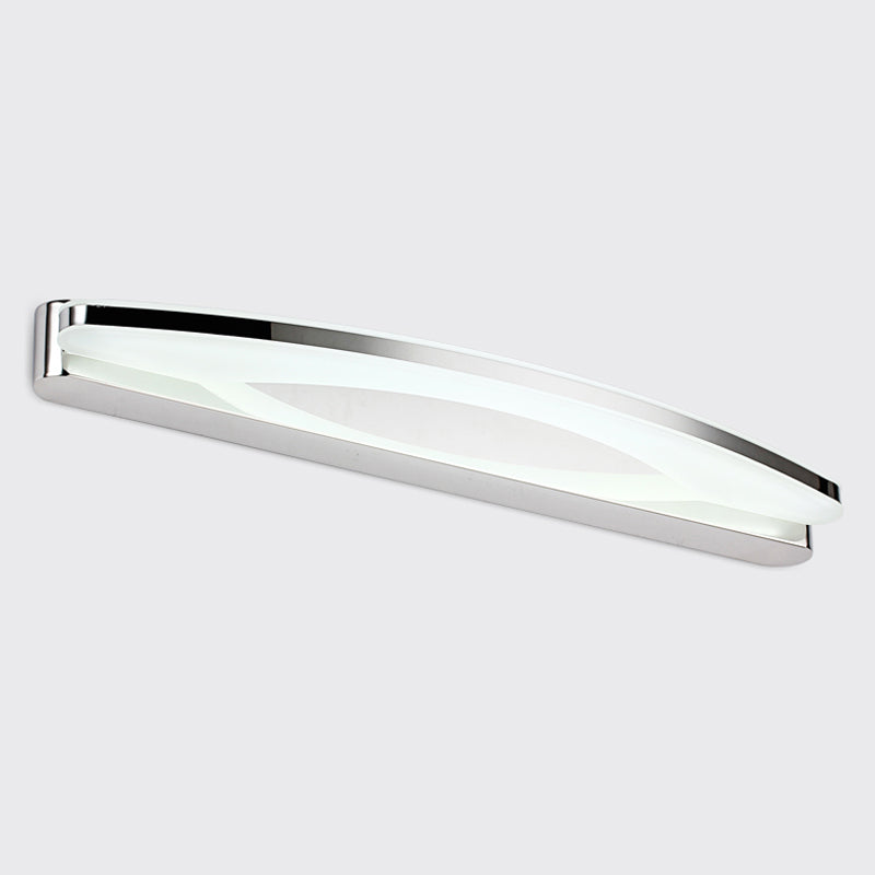 Modern Stainless Steel Wall Sconce Linear Shape Vanity Lamp with Acrylic Shade