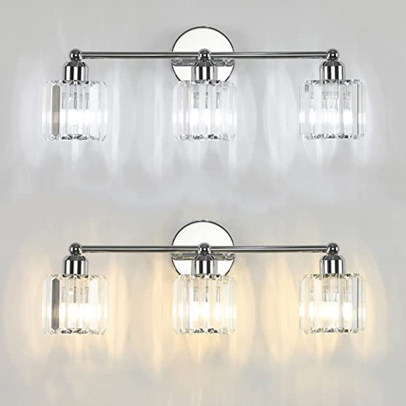 3/4-Light Modern Bathroom Vanity Light Glass Shaded Bath Bar