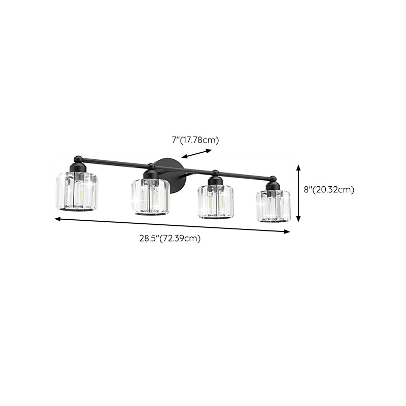 3/4-Light Modern Bathroom Vanity Light Glass Shaded Bath Bar