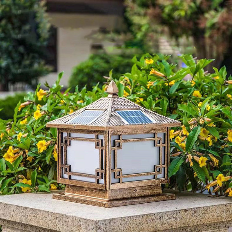 Modern LED Pillar Lighting Fixture Household Solar Light for Garden