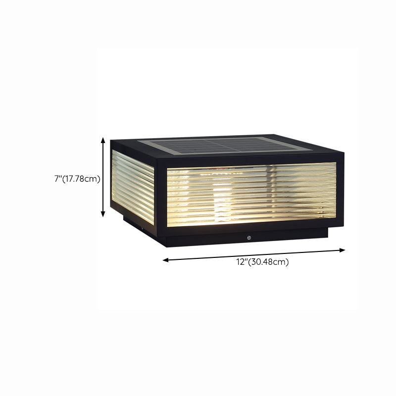 Modern LED Pillar Lighting Fixture Glass Solar Light for Garden