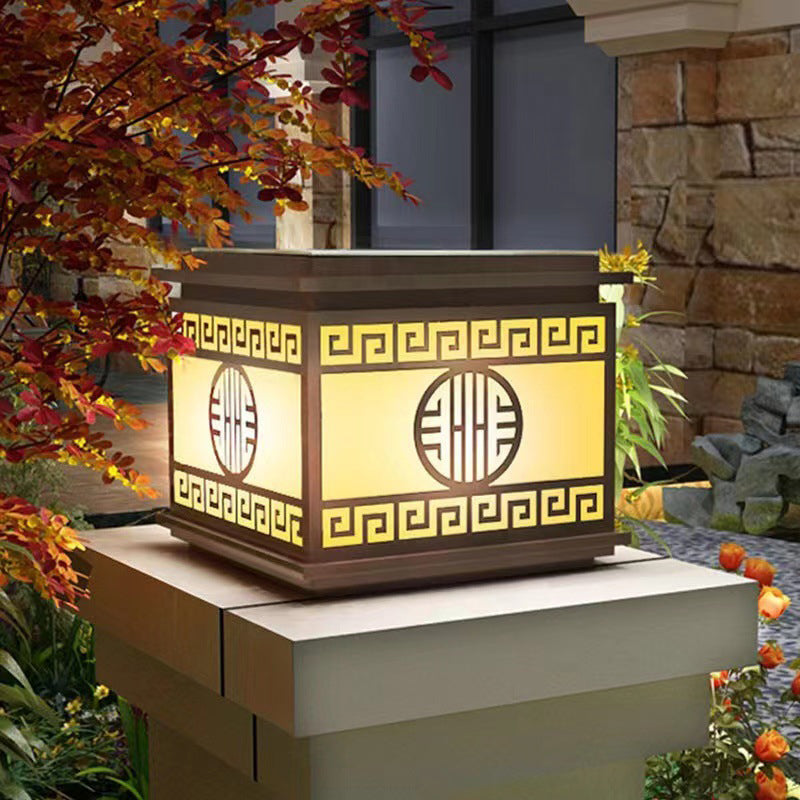 Modern LED Pillar Lighting Fixture Creative Solar Light for Garden