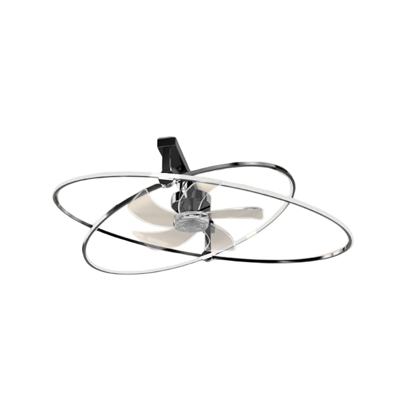 Cross Ellipse Ceiling Fan Metal Contemporary Fan Lighting for Living Room