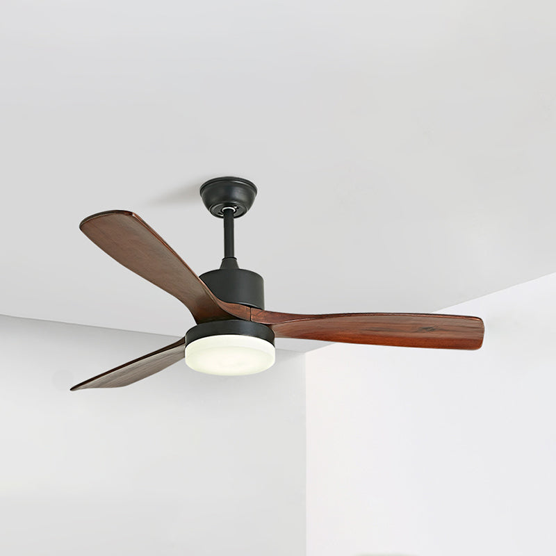 Contemporary Ceiling Fan Light Fixture Wooden LED Ceiling Lamp for Bedroom