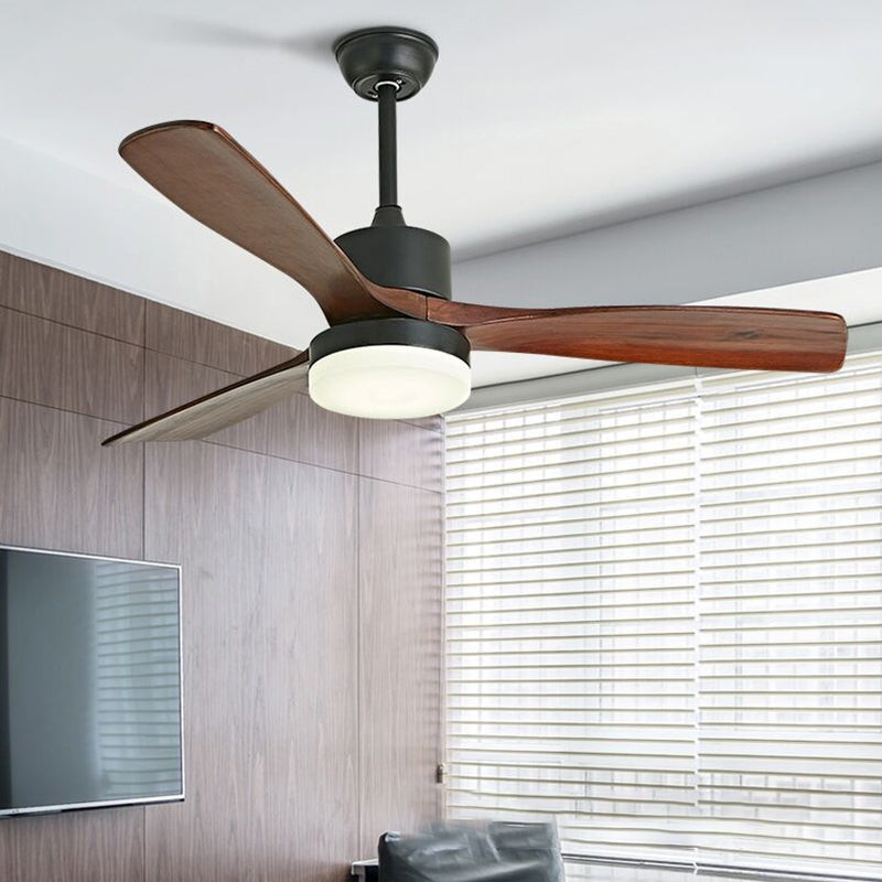 Contemporary Ceiling Fan Light Fixture Wooden LED Ceiling Lamp for Bedroom