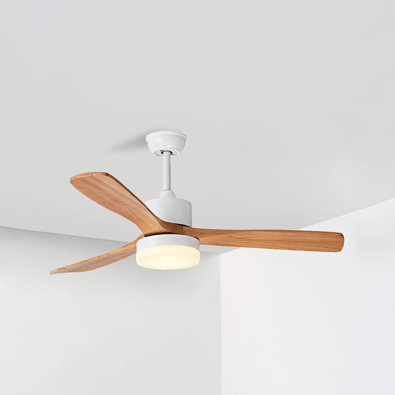 Contemporary Ceiling Fan Light Fixture Wooden LED Ceiling Lamp for Bedroom