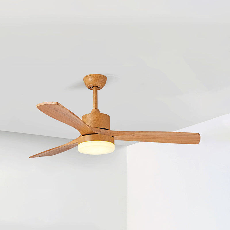 Contemporary Ceiling Fan Light Fixture Wooden LED Ceiling Lamp for Bedroom