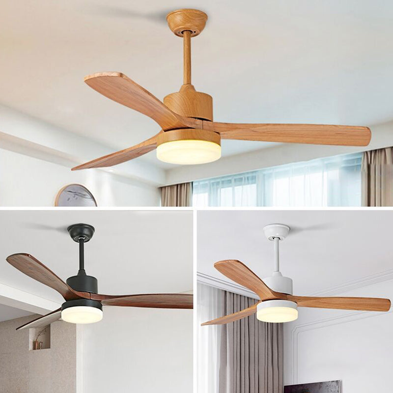 Contemporary Ceiling Fan Light Fixture Wooden LED Ceiling Lamp for Bedroom