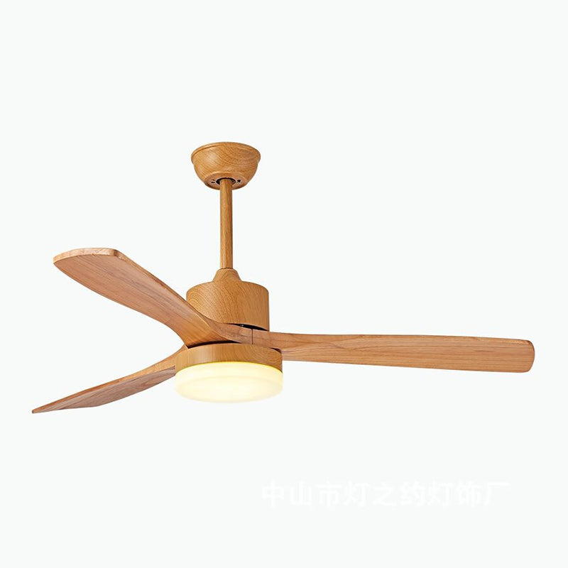 Contemporary Ceiling Fan Light Fixture Wooden LED Ceiling Lamp for Bedroom