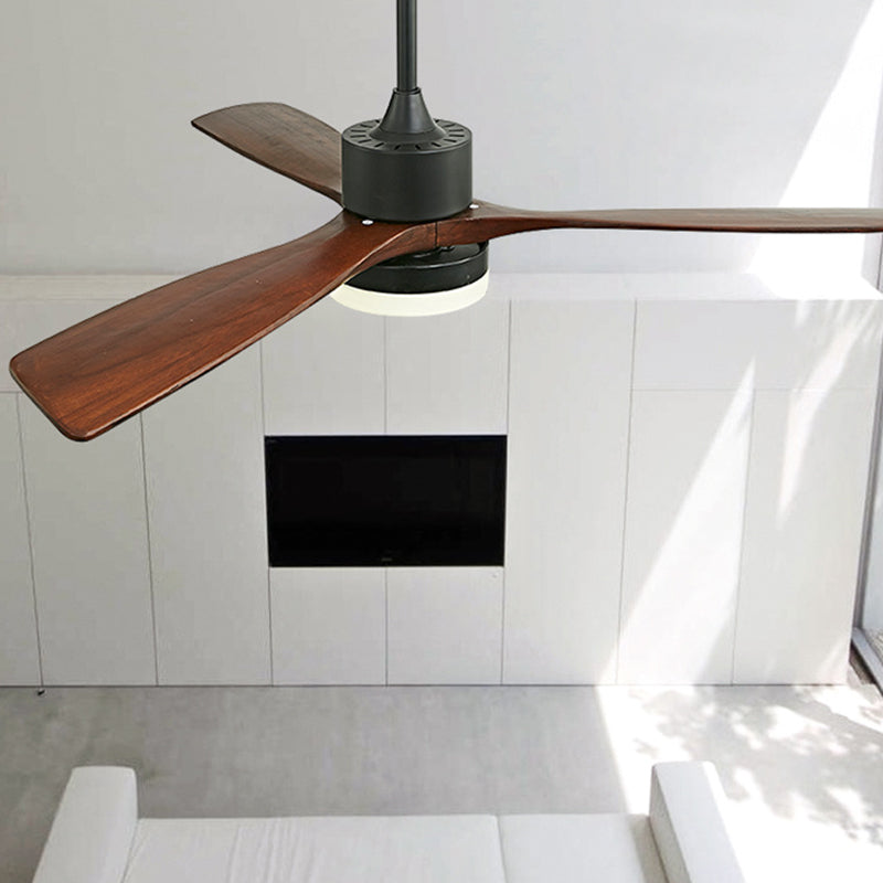 Contemporary Ceiling Fan Light Fixture Wooden LED Ceiling Lamp for Bedroom