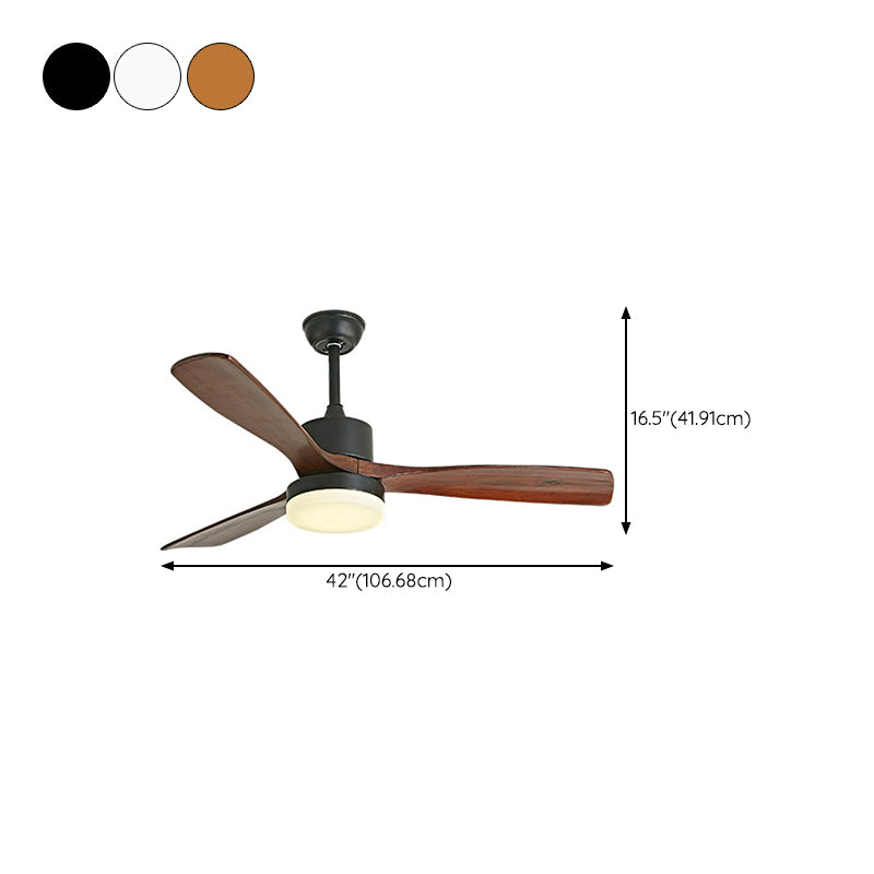 Contemporary Ceiling Fan Light Fixture Wooden LED Ceiling Lamp for Bedroom