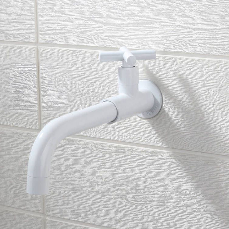 Contemporary Wall Mounted Bathroom Faucet Cross Handles Stainless Steel Faucet