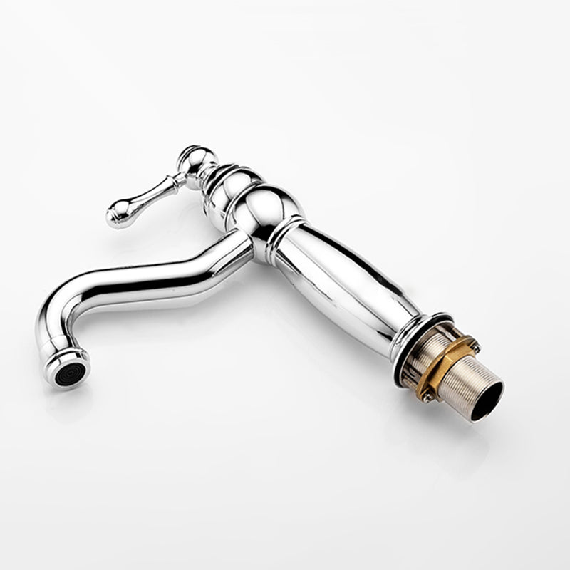 Traditional Centerset Faucet Lever Handles Gooseneck Arc Solid Brass Faucet