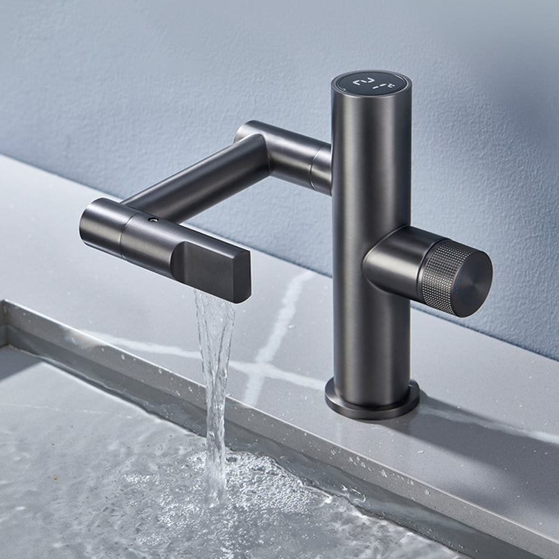 Modern Vessel Sink Faucet Solid Color Copper Centerset Lavatory Faucet for Bathroom