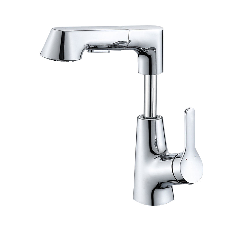 Contemporary Sink Faucet Plian Low Arc Brass Centerset Lavatory Faucet