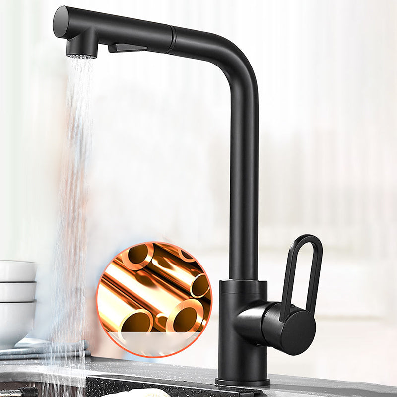 Contemporary Kitchen Faucet Copper 1-Handle High Arc Kitchen Faucet