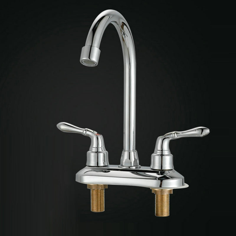 Contemporary Water Filler Double Handle Kitchen Faucet with Deck Plate