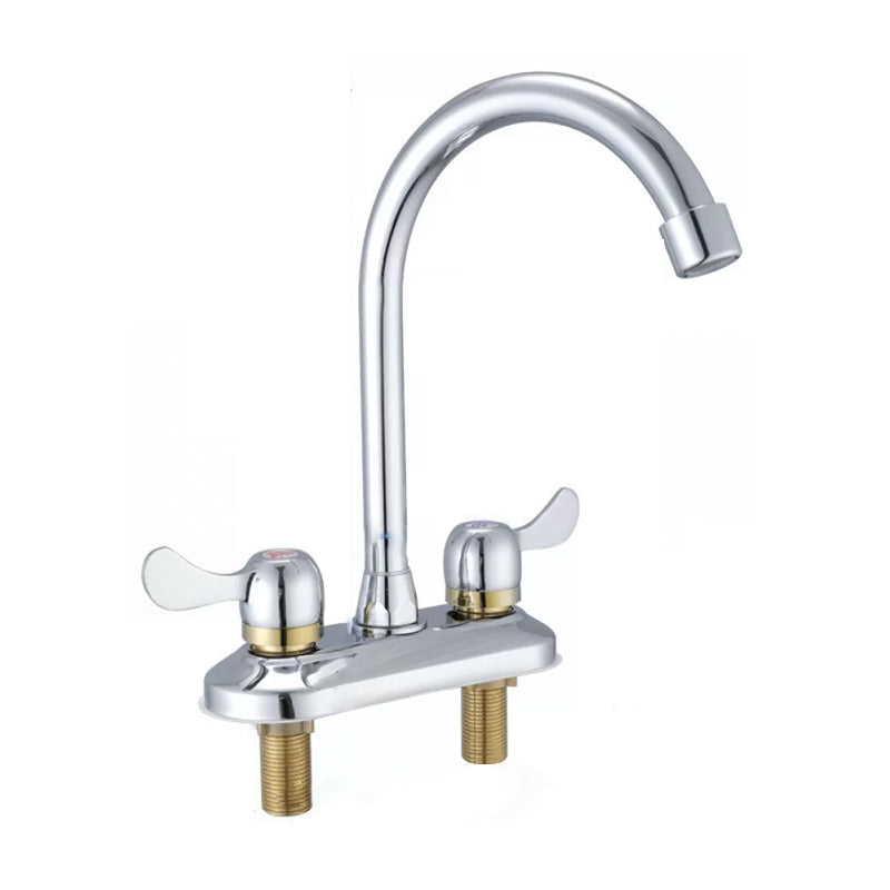 Contemporary Water Filler Double Handle Kitchen Faucet with Deck Plate