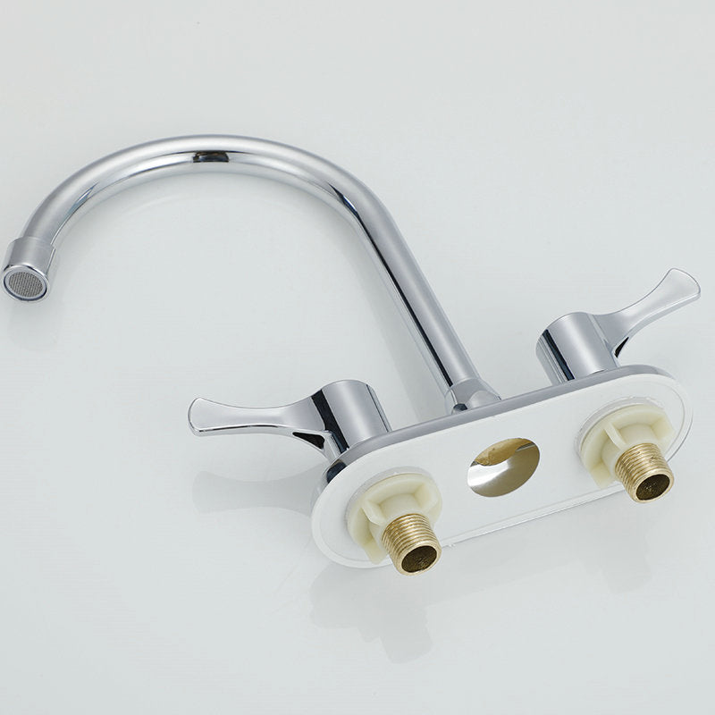 Contemporary Water Filler Double Handle Kitchen Faucet with Deck Plate