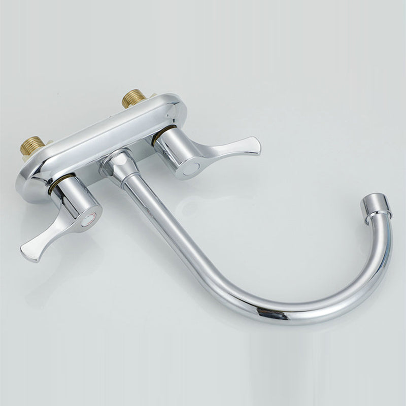 Contemporary Water Filler Double Handle Kitchen Faucet with Deck Plate