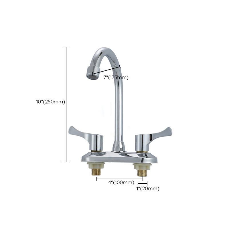 Contemporary Water Filler Double Handle Kitchen Faucet with Deck Plate