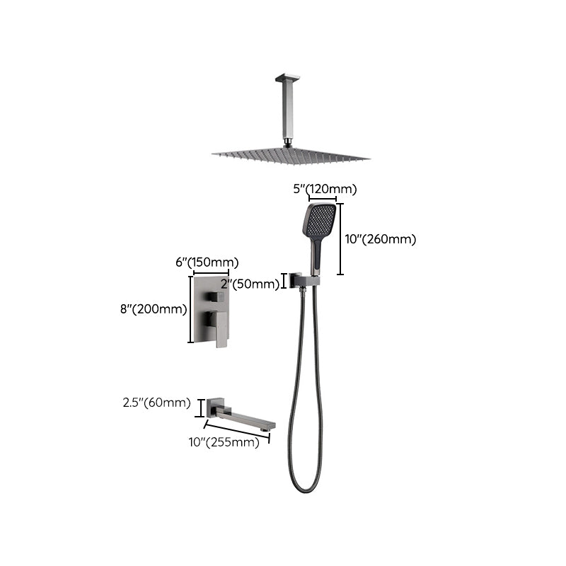 Modern Shower Combo Brass Adjustable Shower Head Temperature Control Shower System