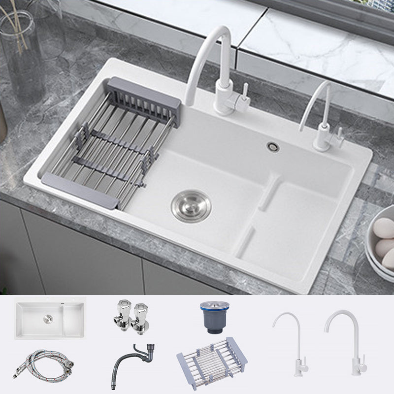 Modern Style Kitchen Sink Quartz Kitchen Sink with Basket Strainer