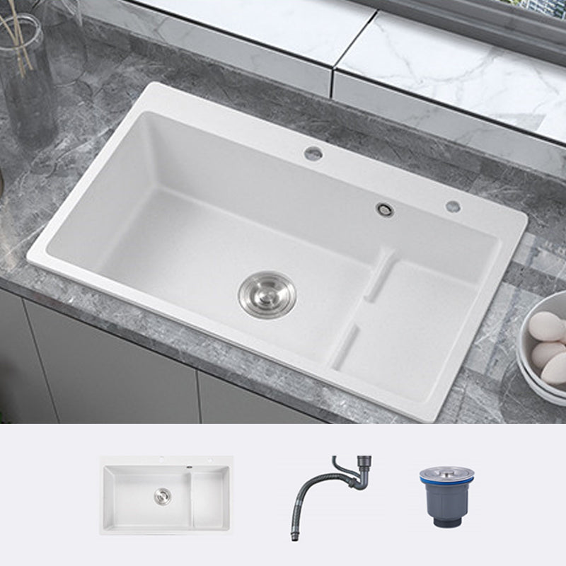 Modern Style Kitchen Sink Quartz Kitchen Sink with Basket Strainer