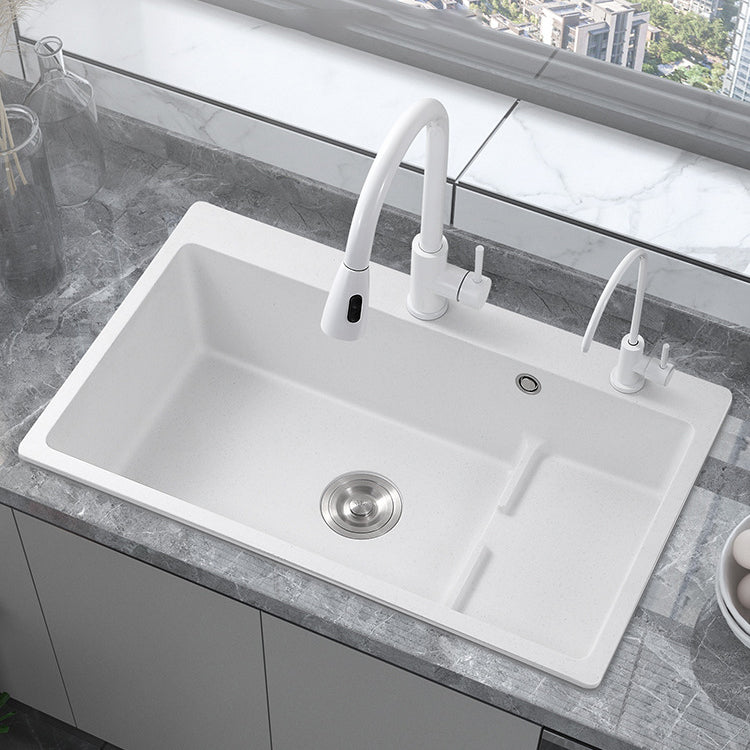 Modern Style Kitchen Sink Quartz Kitchen Sink with Basket Strainer