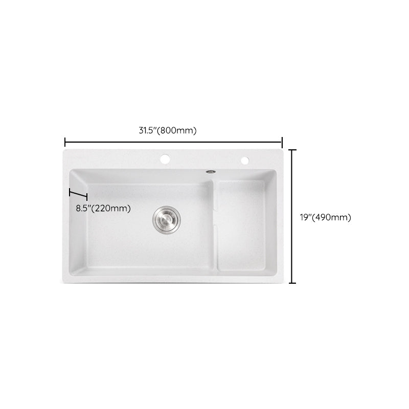 Modern Style Kitchen Sink Quartz Kitchen Sink with Basket Strainer