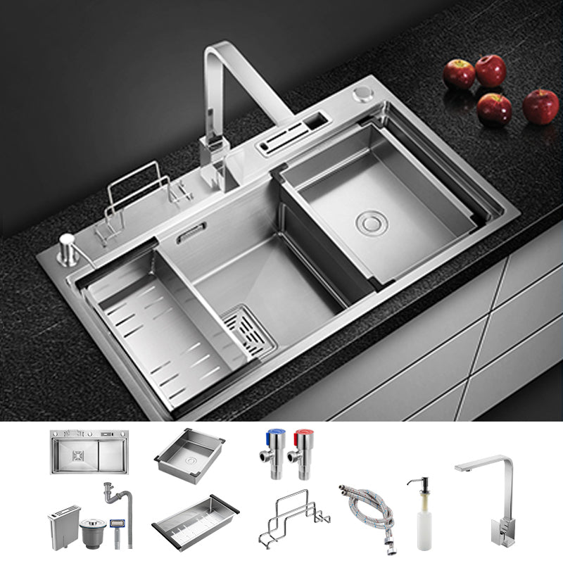 Modern Style Kitchen Sink Stainless Steel Dirt Resistant Drop-In Kitchen Sink