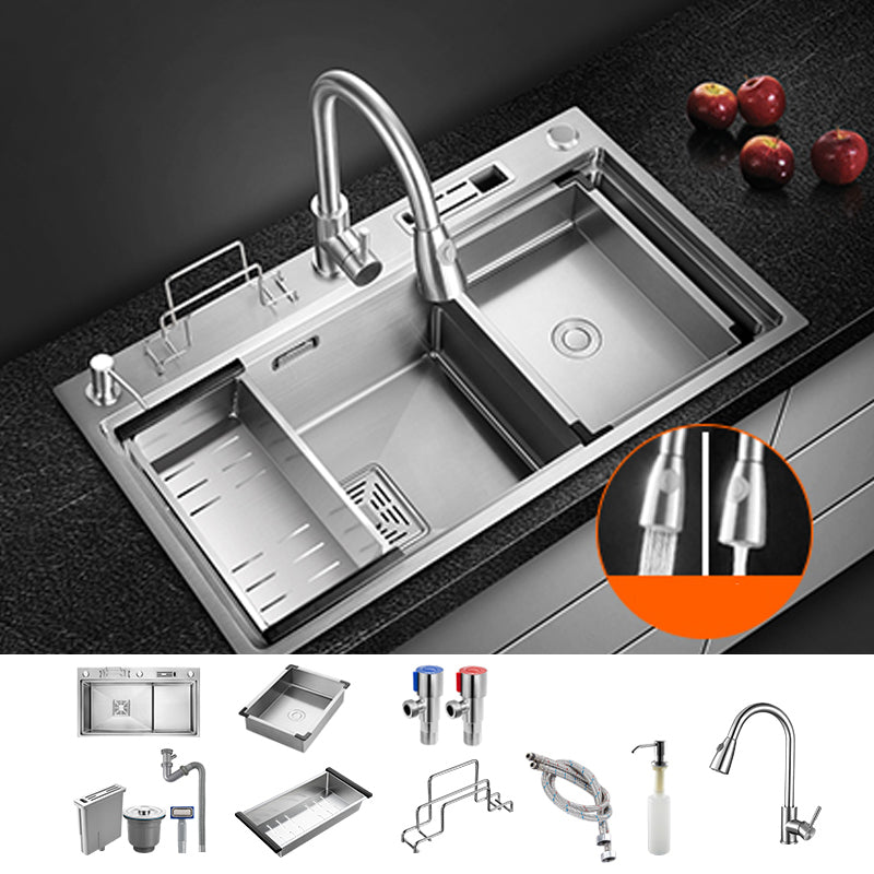 Modern Style Kitchen Sink Stainless Steel Dirt Resistant Drop-In Kitchen Sink