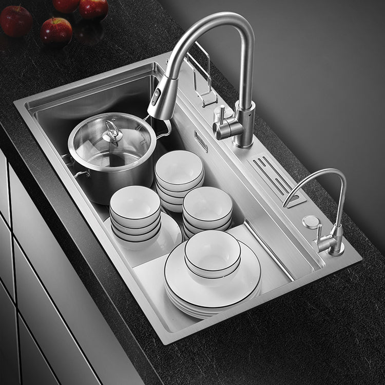 Modern Style Kitchen Sink Stainless Steel Dirt Resistant Drop-In Kitchen Sink