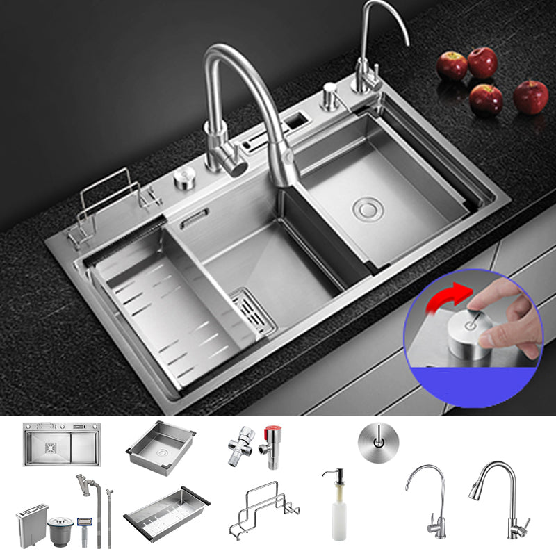 Modern Style Kitchen Sink Stainless Steel Dirt Resistant Drop-In Kitchen Sink