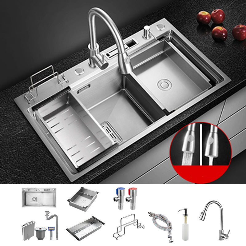 Modern Style Kitchen Sink Stainless Steel Dirt Resistant Drop-In Kitchen Sink