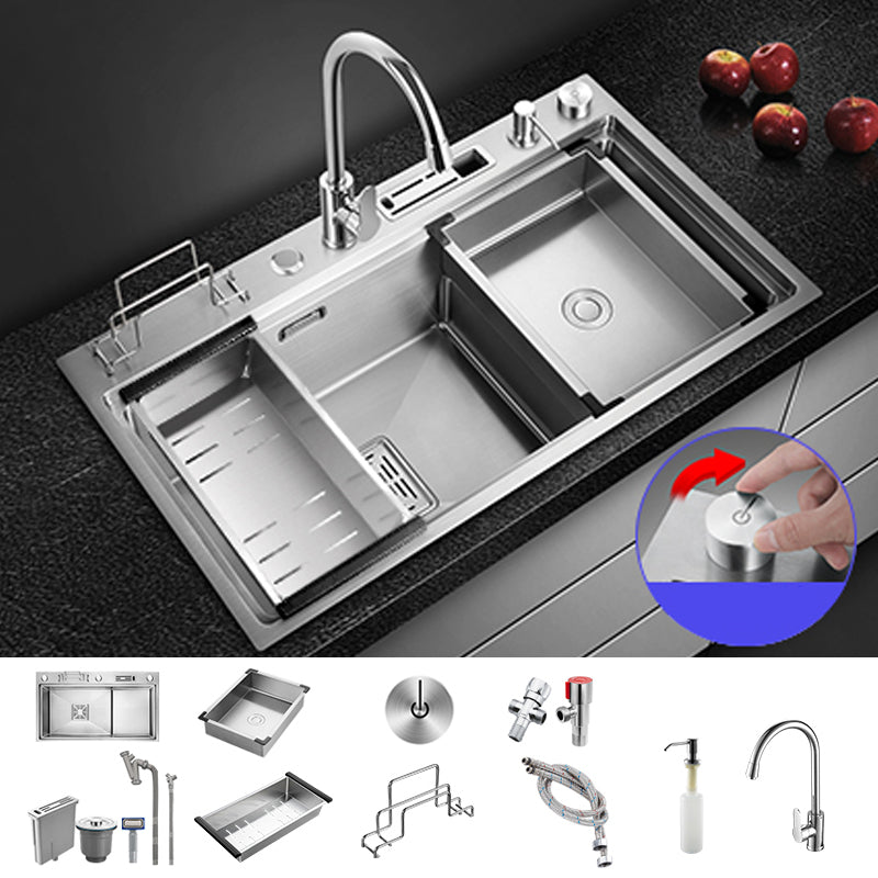 Modern Style Kitchen Sink Stainless Steel Dirt Resistant Drop-In Kitchen Sink