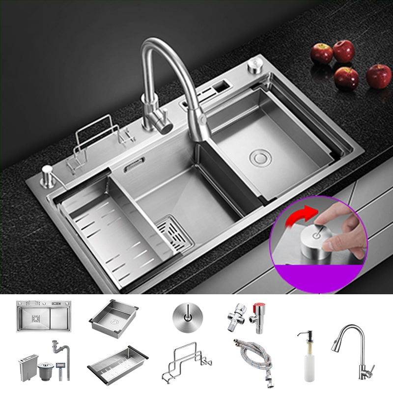 Modern Style Kitchen Sink Stainless Steel Dirt Resistant Drop-In Kitchen Sink