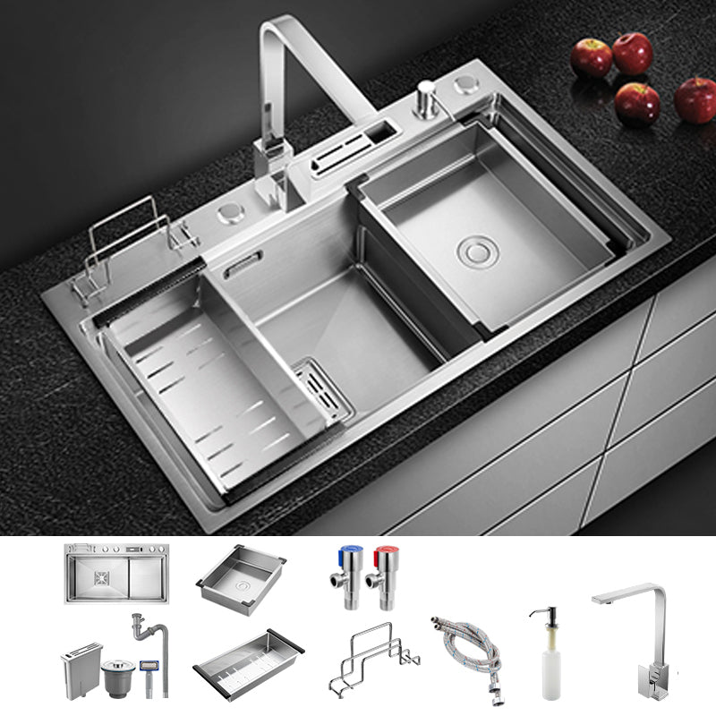 Modern Style Kitchen Sink Stainless Steel Dirt Resistant Drop-In Kitchen Sink