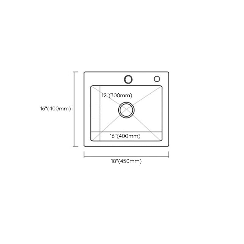 Modern Style Kitchen Sink Stainless Steel Rectangle Drop-In Kitchen Sink