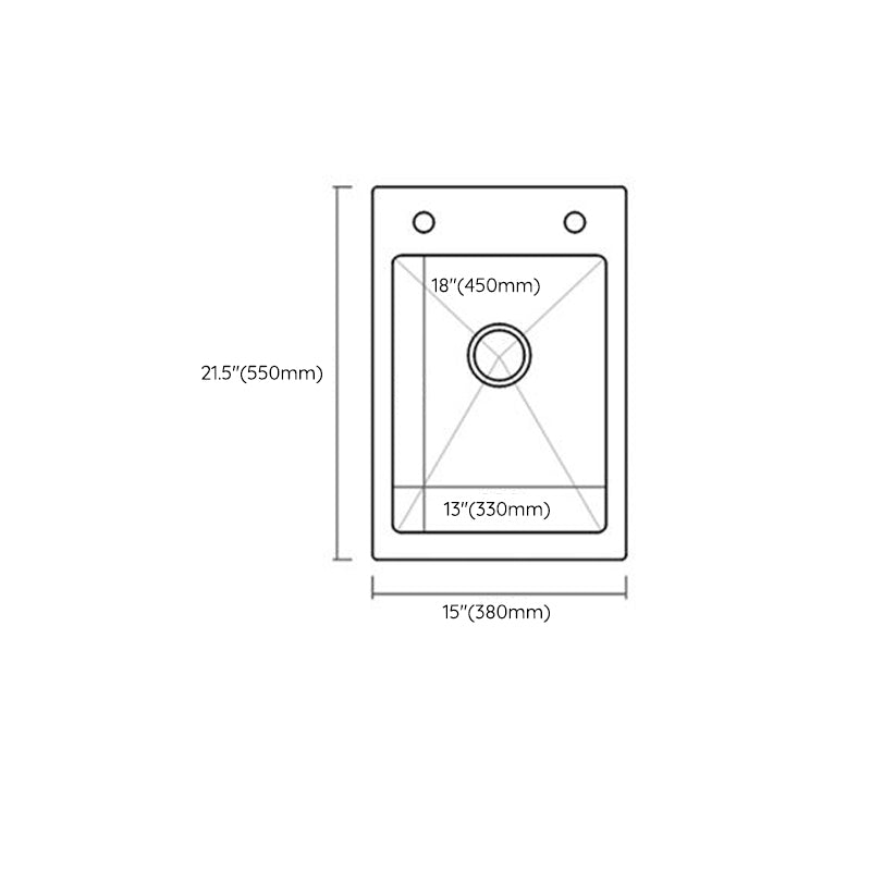 Modern Style Kitchen Sink Stainless Steel Rectangle Drop-In Kitchen Sink