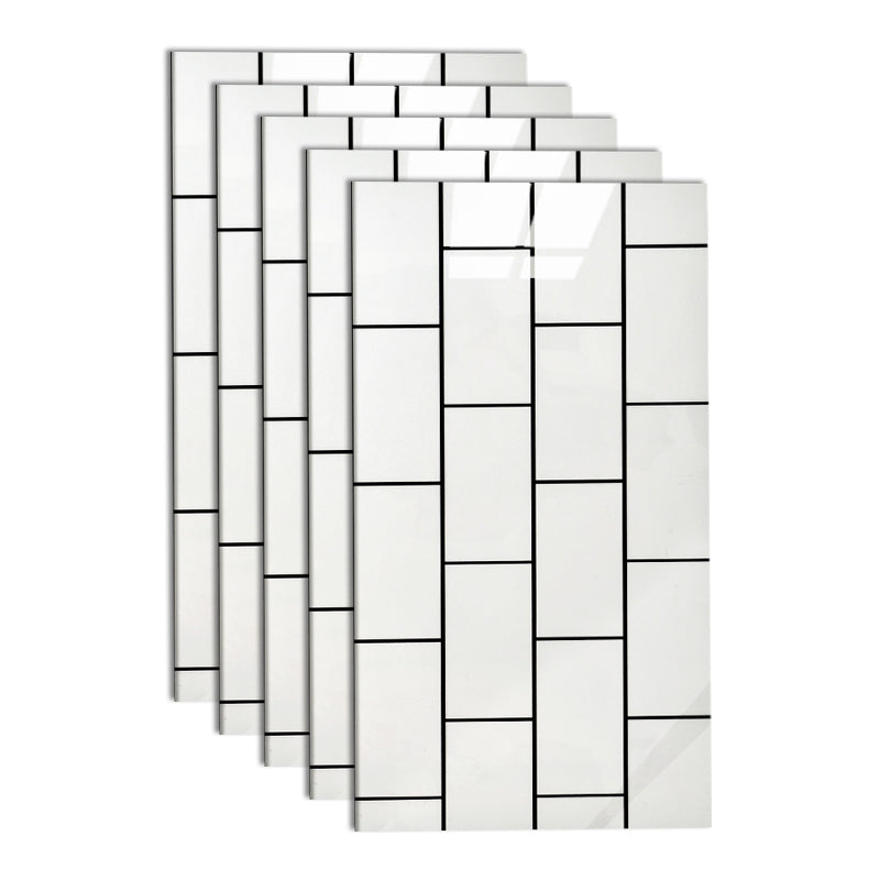 PVC Peel and Stick Tile 12" x 23" Rectangle Grid Waterproof Peel and Stick Tiles 10 Pack