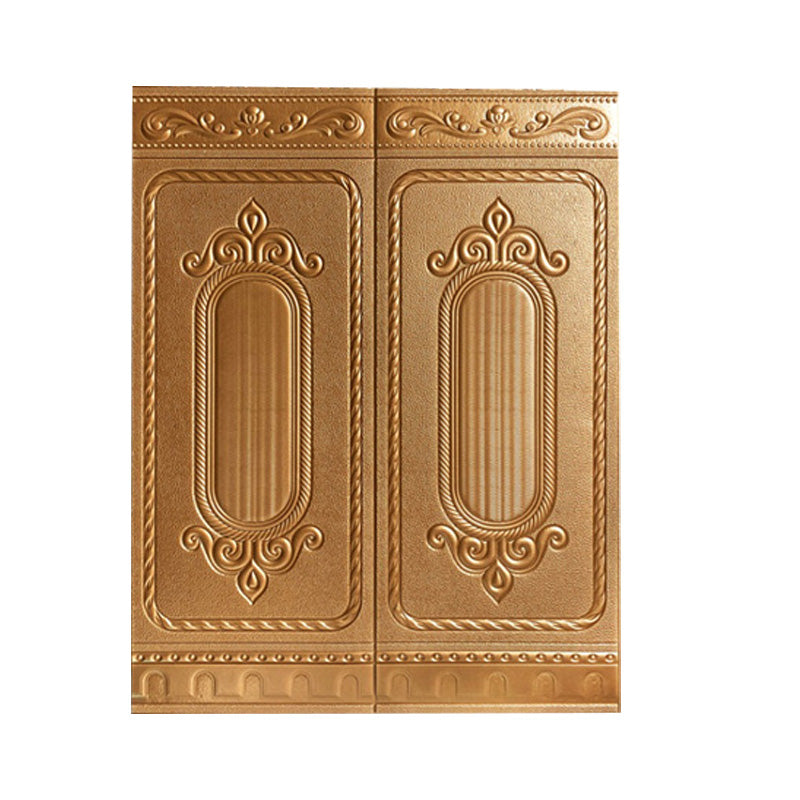 Glam Style Wall Paneling Living Room Peel and Stick 3D Embossing Waterproof Wall Paneling