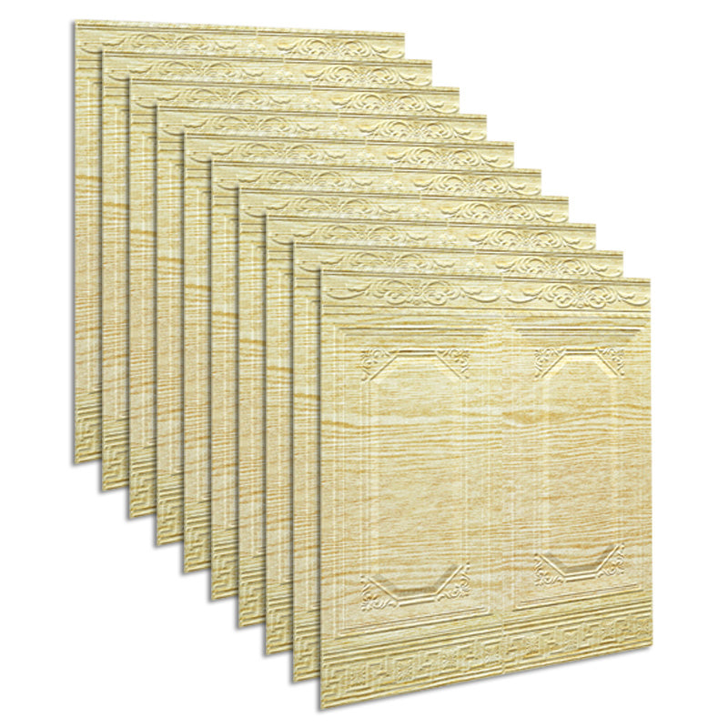 Glam Style Wall Paneling Living Room Peel and Stick 3D Embossing Waterproof Wall Paneling