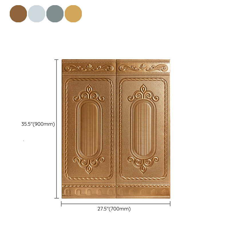 Glam Style Wall Paneling Living Room Peel and Stick 3D Embossing Waterproof Wall Paneling