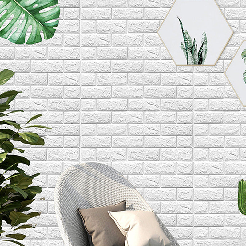 Industrial Wall Plank 3D Print Bathroom and Living Room Wall Panels Set of 200 in White