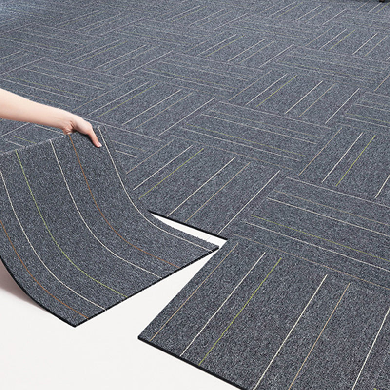 Gray Tone Level Loop Carpet Tile Solid Color Indoor Office Carpet Tile