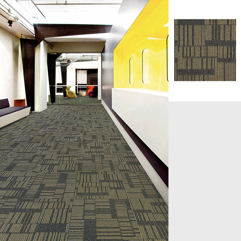 Gray Tone Level Loop Carpet Tile Geometric Self Adhesive Indoor Office Carpet Tiles